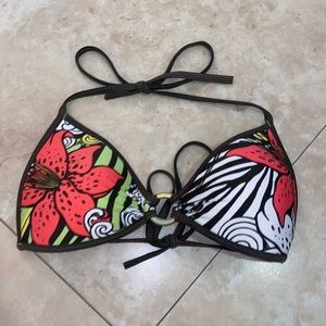 Body Glove Bikini Top dark grey strings